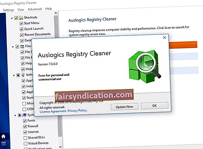 Auslogics Registry Cleaner solucionarà tots els problemes del registre automàticament.