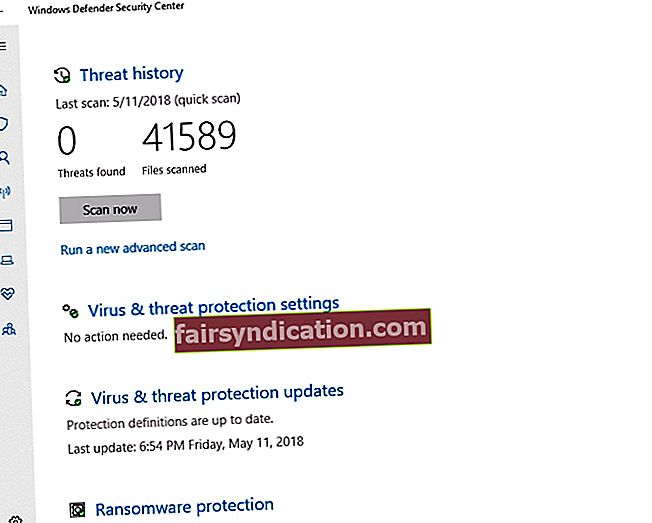 Windows Defender analitzarà el vostre PC per detectar malware i virus. Això pot resoldre molts dels vostres problemes.