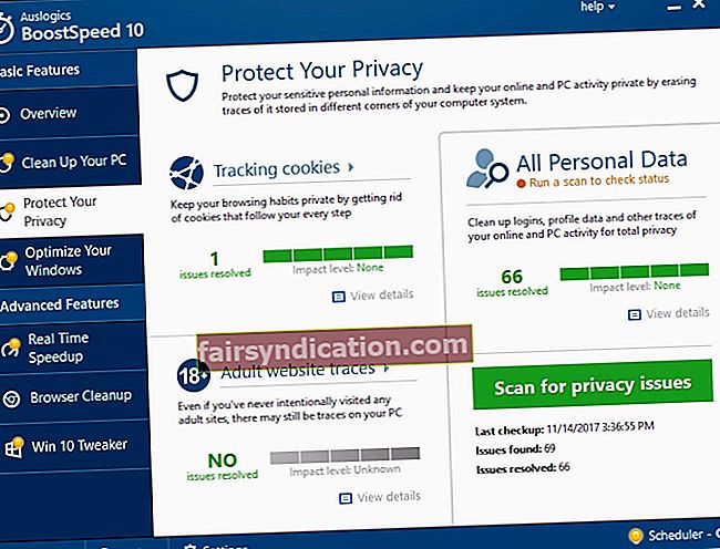 Sử dụng Auslogics BoostSpeed ​​để có được trải nghiệm người dùng tốt nhất và bảo vệ quyền riêng tư của bạn.