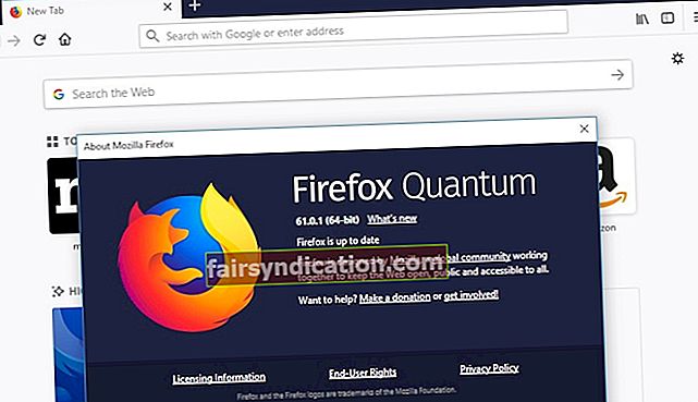 Assegureu-vos que el Firefox estigui actualitzat