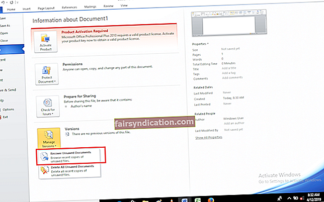 Kā atgūt nesaglabātus Microsoft Office dokumentus?